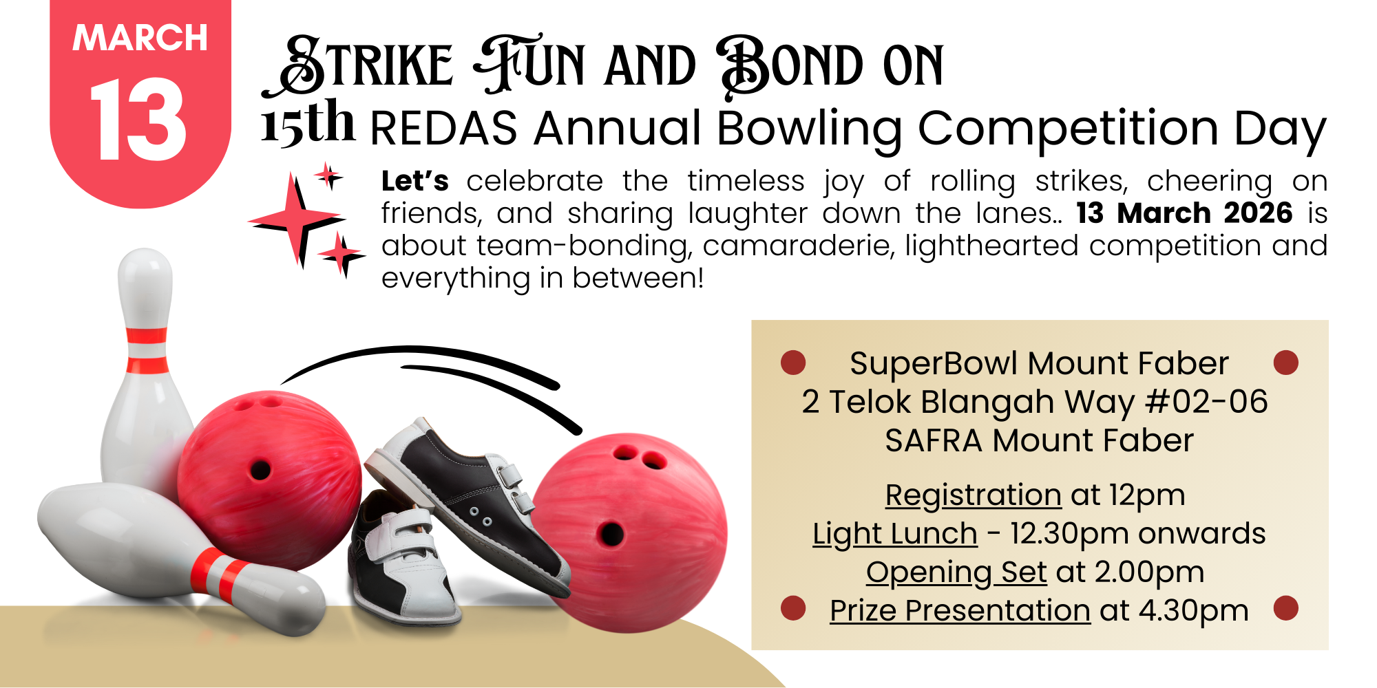 [Registration is Now Open] 15th REDAS Annual Bowling Competition 2026