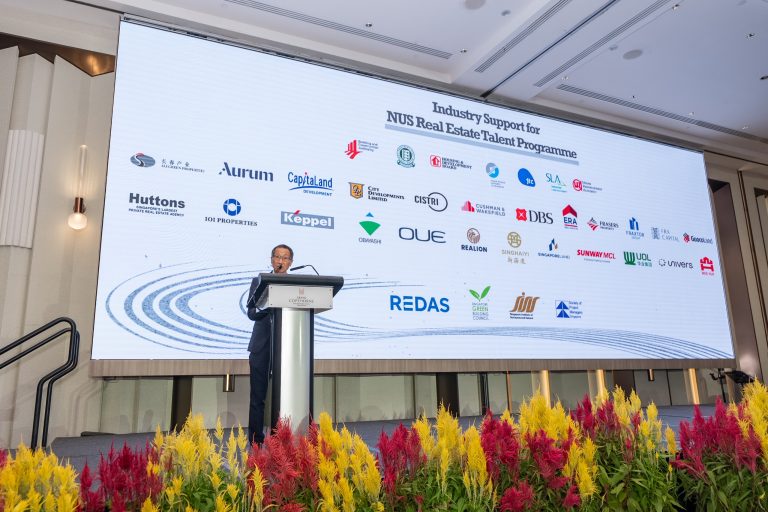 REDAS President Tan Swee Yiow delivering his welcome address at the REDAS Spring Festival Lunch 2026.